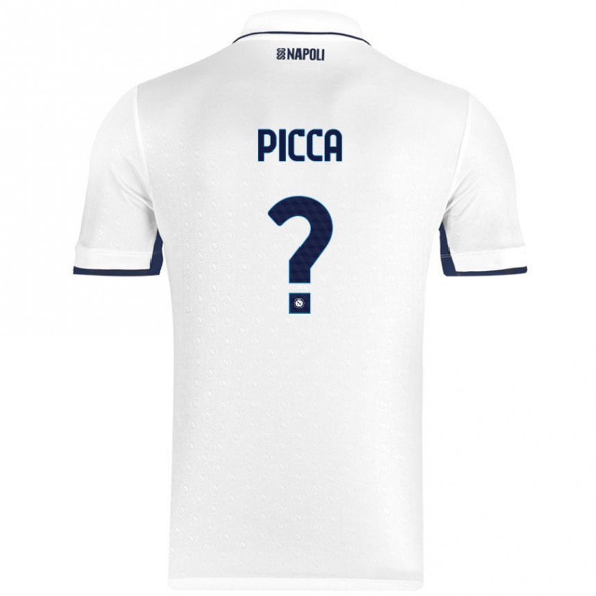 Kids Football Luigi Picca #0 White Royal Blue Away Jersey 2024/25 T-Shirt Uk