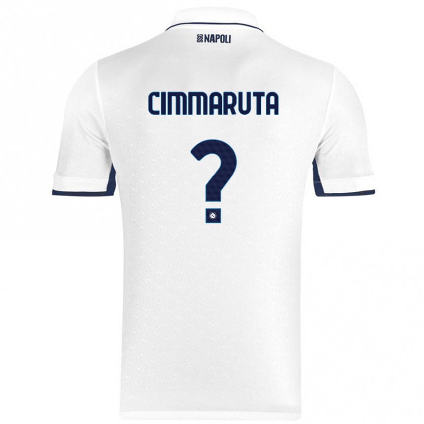 Kids Football Antonio Cimmaruta #0 White Royal Blue Away Jersey 2024/25 T-Shirt Uk