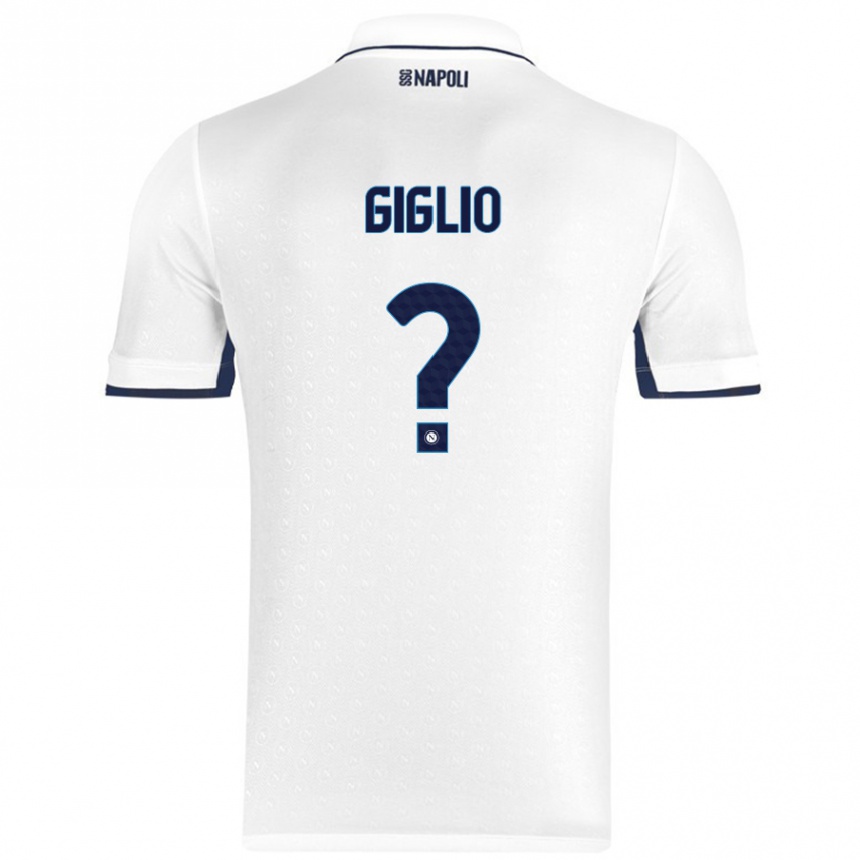 Kids Football Angelo Giglio #0 White Royal Blue Away Jersey 2024/25 T-Shirt Uk