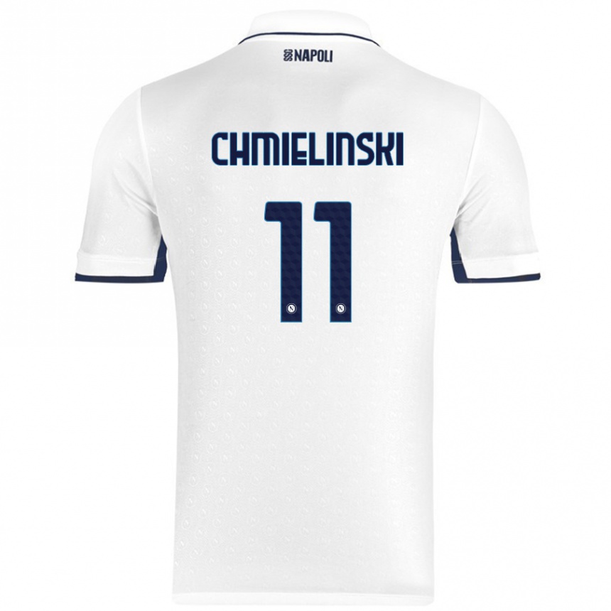 Kids Football Gina Chmielinski #11 White Royal Blue Away Jersey 2024/25 T-Shirt Uk