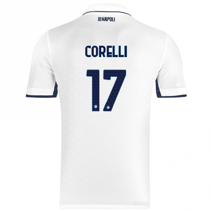 Kids Football Alice Corelli #17 White Royal Blue Away Jersey 2024/25 T-Shirt Uk