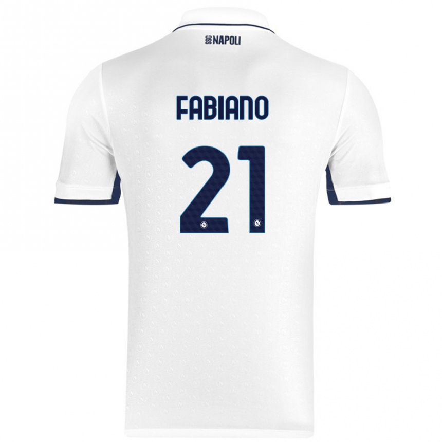 Kids Football Francesca Fabiano #21 White Royal Blue Away Jersey 2024/25 T-Shirt Uk