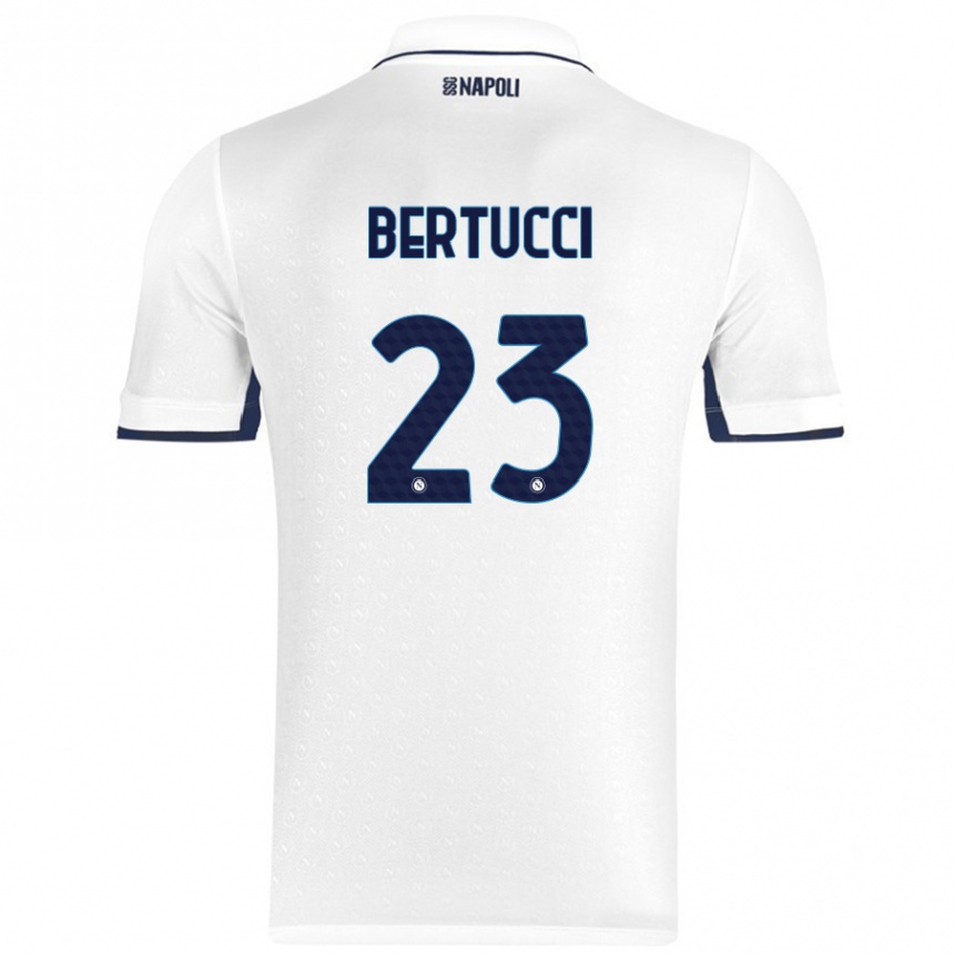 Kids Football Sofia Bertucci #23 White Royal Blue Away Jersey 2024/25 T-Shirt Uk