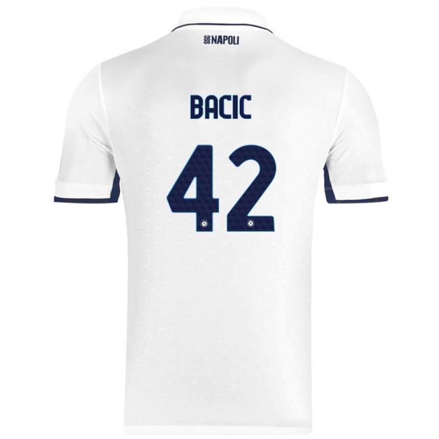 Kids Football Doris Bačić #42 White Royal Blue Away Jersey 2024/25 T-Shirt Uk