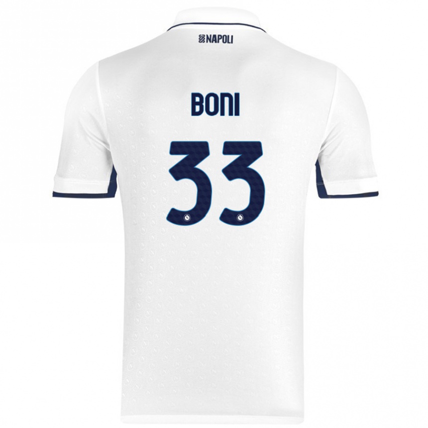 Kids Football Landry Boni #33 White Royal Blue Away Jersey 2024/25 T-Shirt Uk