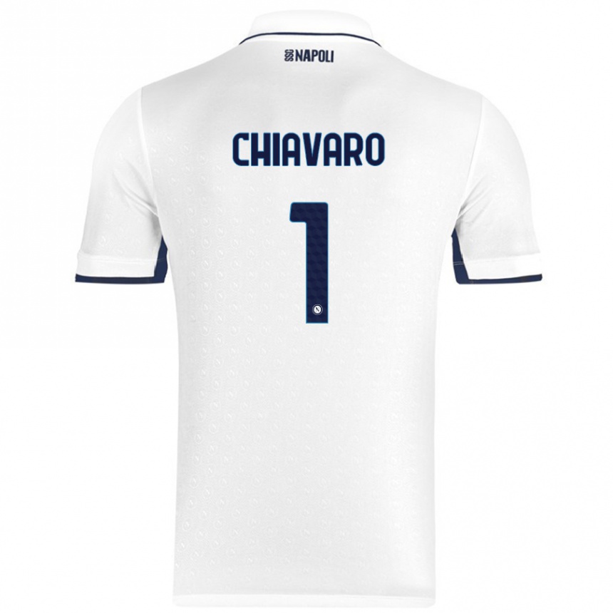 Kids Football Kelly Chiavaro #1 White Royal Blue Away Jersey 2024/25 T-Shirt Uk