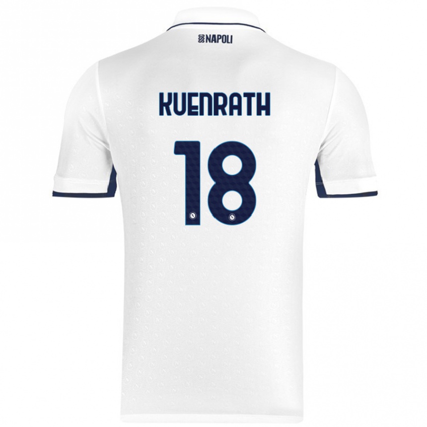 Kids Football Melanie Kuenrath #18 White Royal Blue Away Jersey 2024/25 T-Shirt Uk