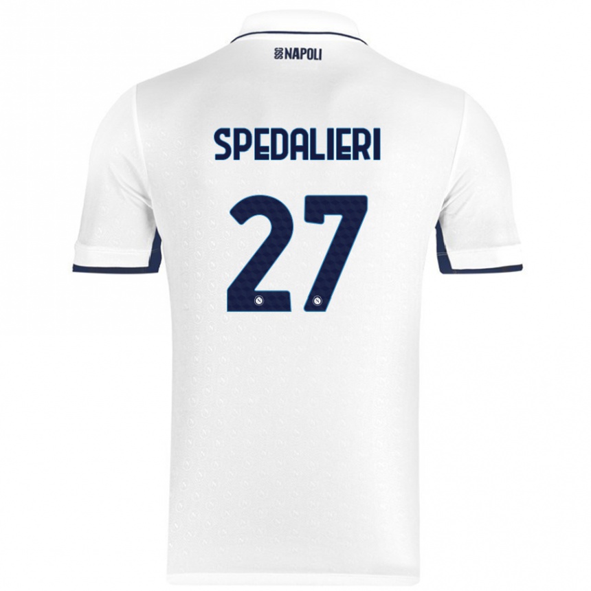 Kids Football Johnatan Andrea Spedalieri #27 White Royal Blue Away Jersey 2024/25 T-Shirt Uk