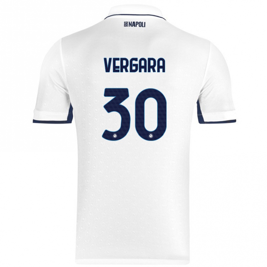 Kids Football Antonio Vergara #30 White Royal Blue Away Jersey 2024/25 T-Shirt Uk