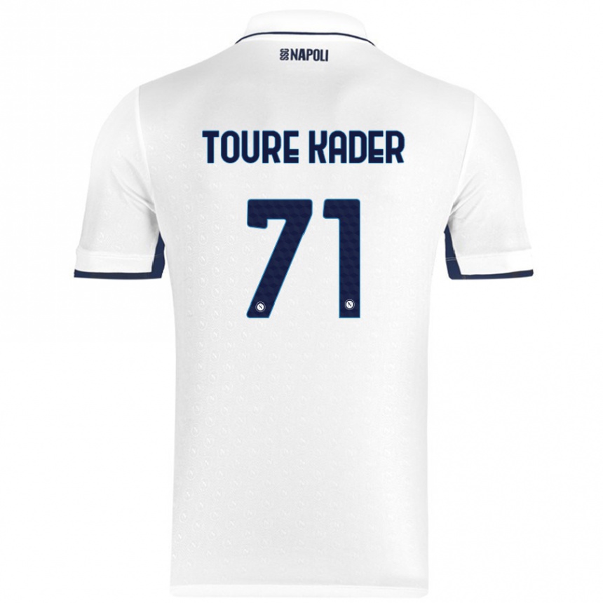 Kids Football Aziz Toure Kader #71 White Royal Blue Away Jersey 2024/25 T-Shirt Uk