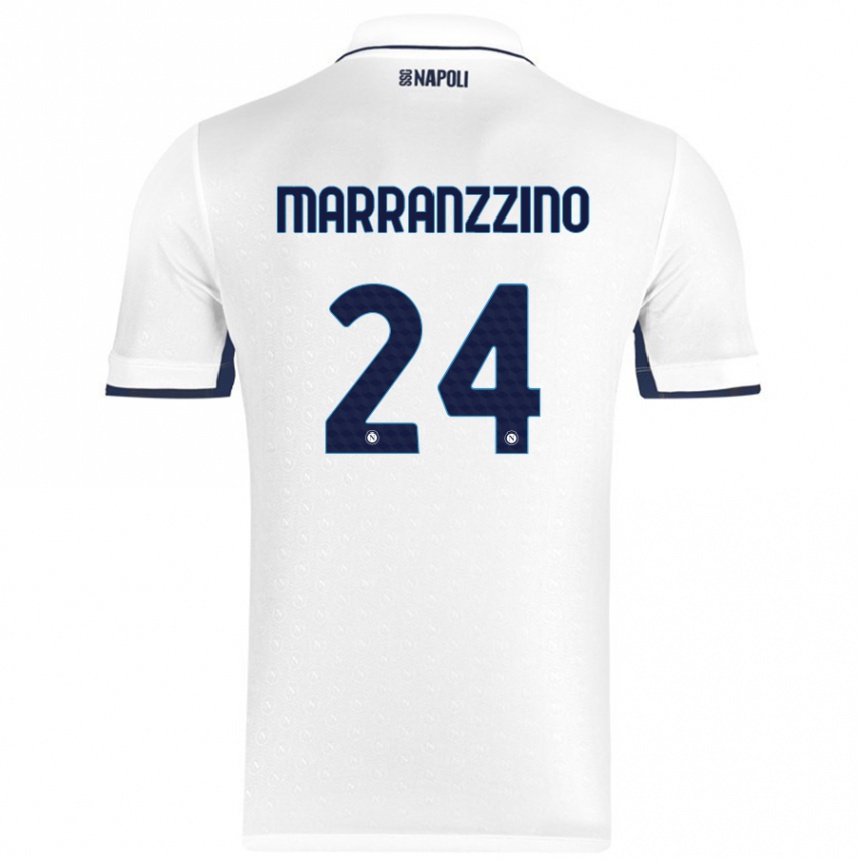 Kids Football Pasquale Marranzzino #24 White Royal Blue Away Jersey 2024/25 T-Shirt Uk