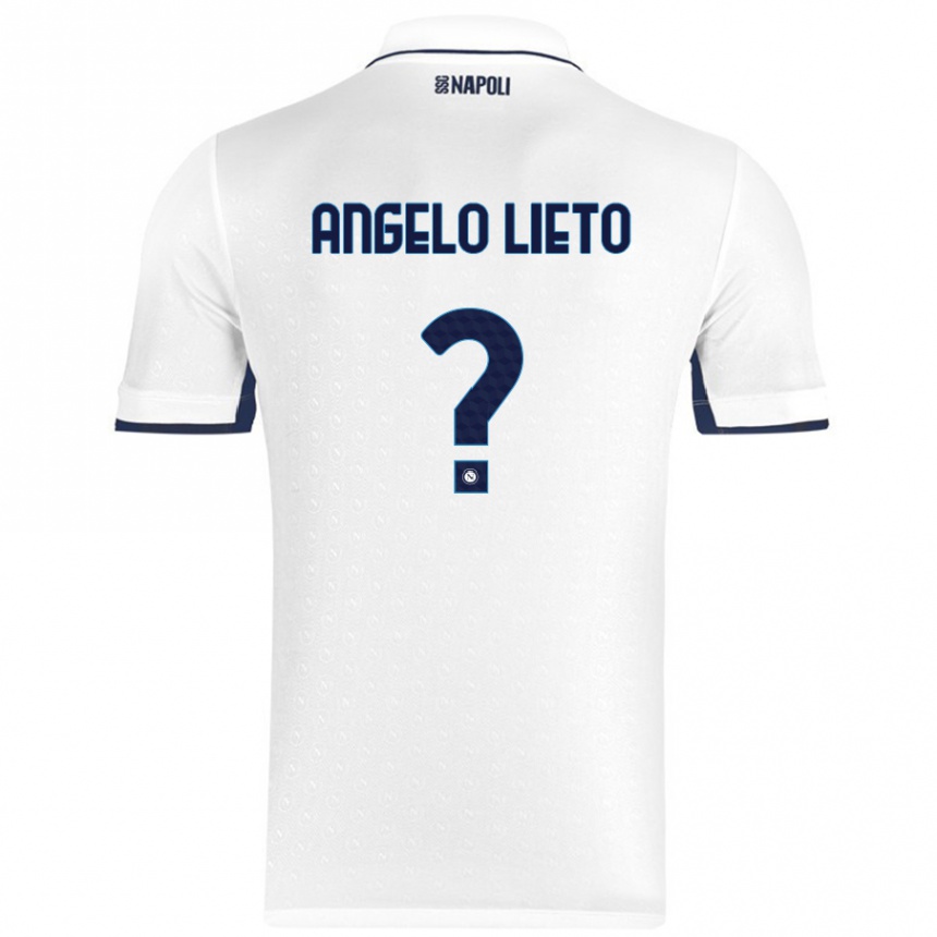 Kids Football Angelo Lieto #0 White Royal Blue Away Jersey 2024/25 T-Shirt Uk