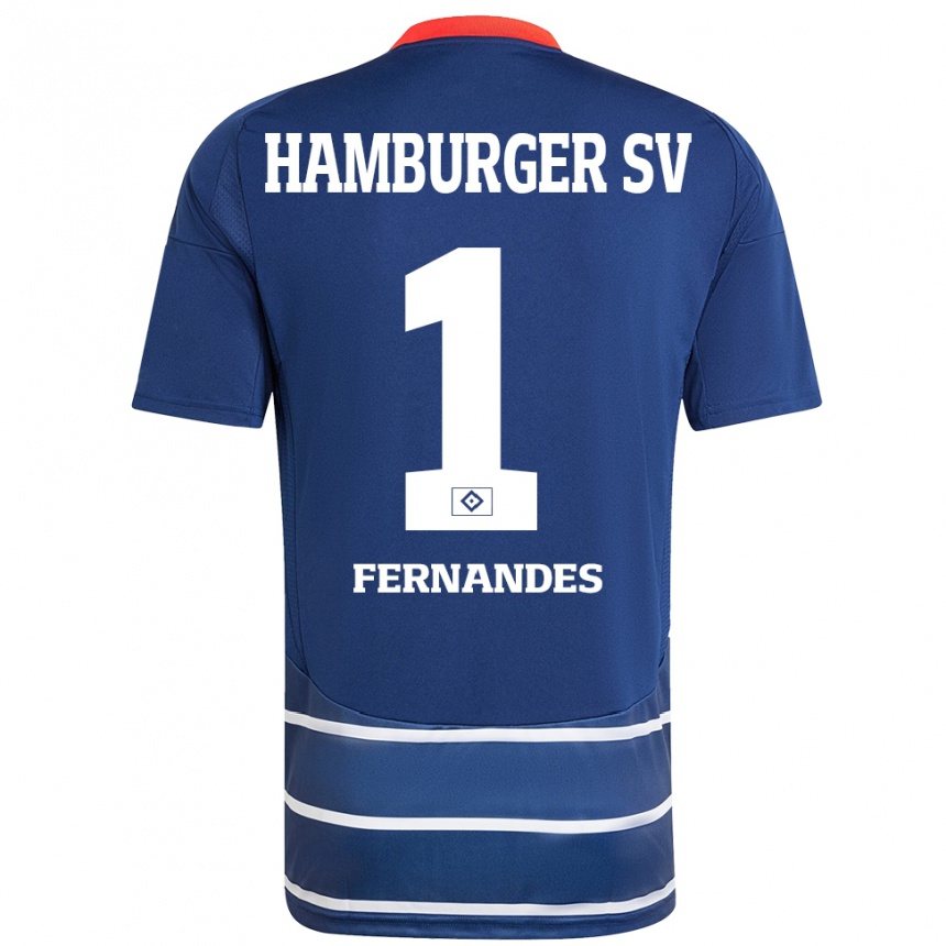 Kids Football Daniel Heuer Fernandes #1 Dark Blue Away Jersey 2024/25 T-Shirt Uk