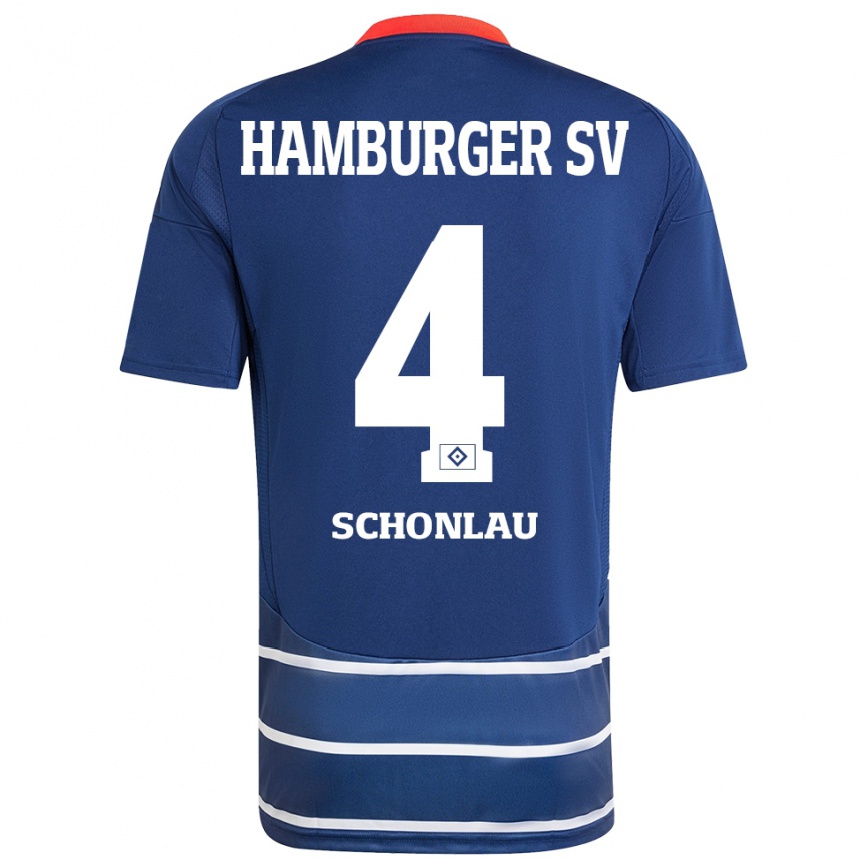 Kids Football Sebastian Schonlau #4 Dark Blue Away Jersey 2024/25 T-Shirt Uk