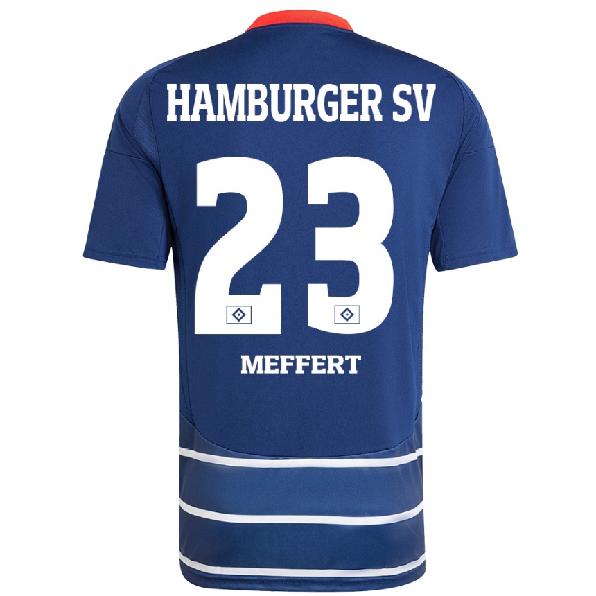 Kids Football Jonas Meffert #23 Dark Blue Away Jersey 2024/25 T-Shirt Uk