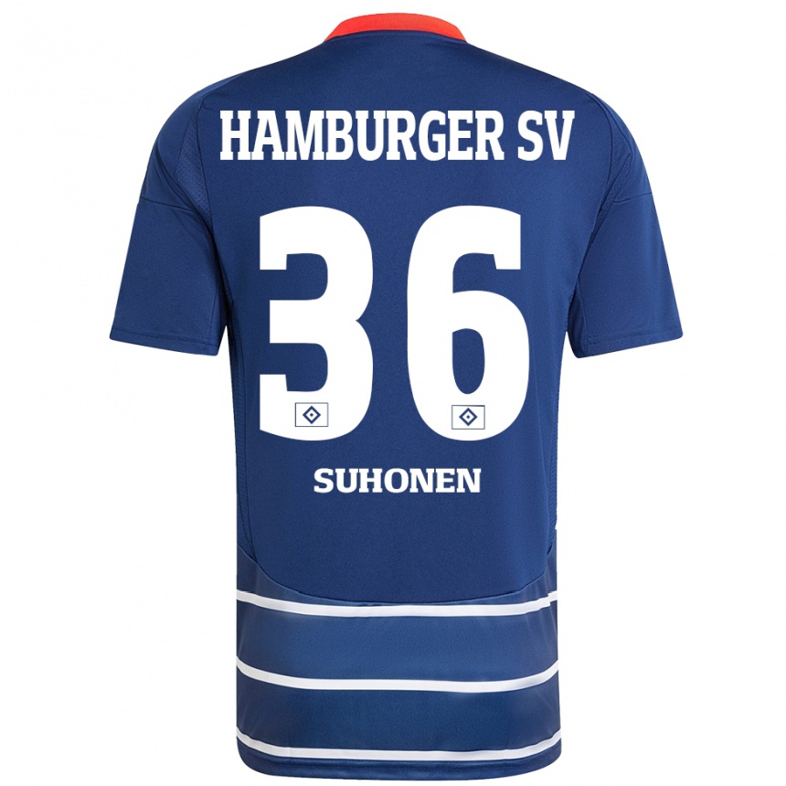 Kids Football Anssi Suhonen #36 Dark Blue Away Jersey 2024/25 T-Shirt Uk