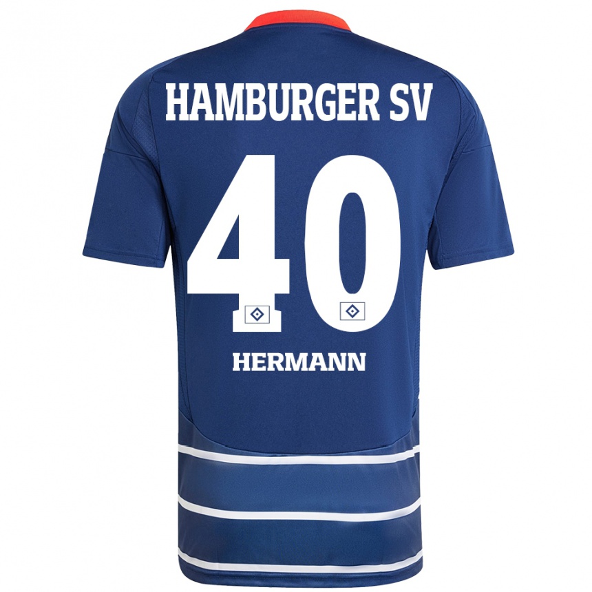 Kids Football Hannes Hermann #40 Dark Blue Away Jersey 2024/25 T-Shirt Uk