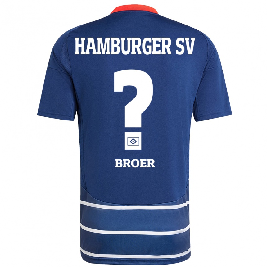 Kids Football Yannick Tim Bröer #0 Dark Blue Away Jersey 2024/25 T-Shirt Uk