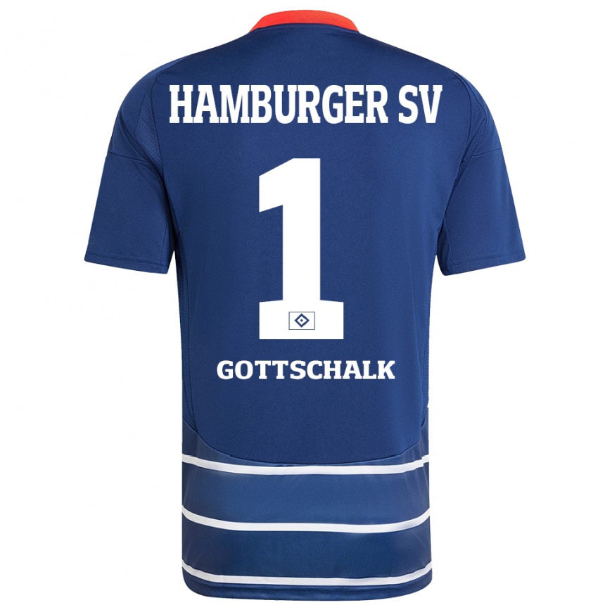 Kids Football Juri Gottschalk #1 Dark Blue Away Jersey 2024/25 T-Shirt Uk