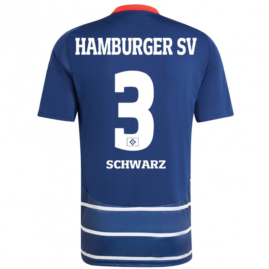 Kids Football Jannick Schwarz #3 Dark Blue Away Jersey 2024/25 T-Shirt Uk