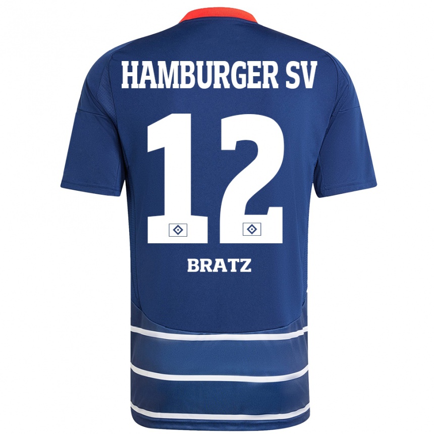 Kids Football Julian Brätz #12 Dark Blue Away Jersey 2024/25 T-Shirt Uk