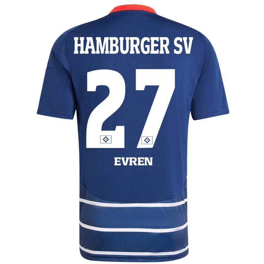 Kids Football Batuhan Evren #27 Dark Blue Away Jersey 2024/25 T-Shirt Uk