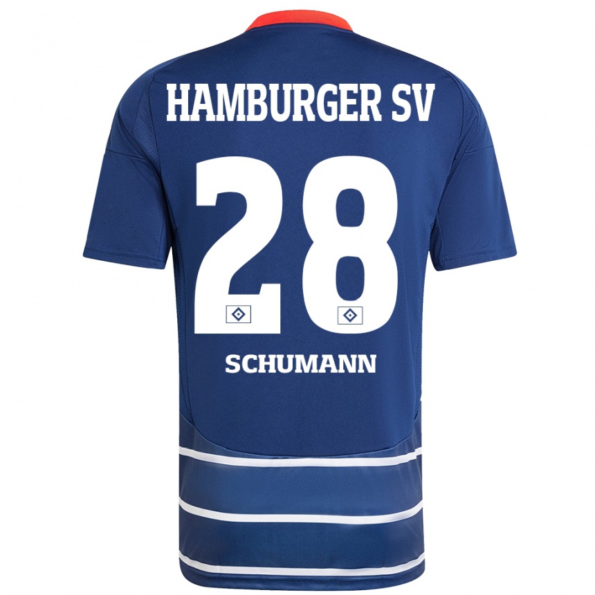 Kids Football Henri Maximilian Schümann #28 Dark Blue Away Jersey 2024/25 T-Shirt Uk