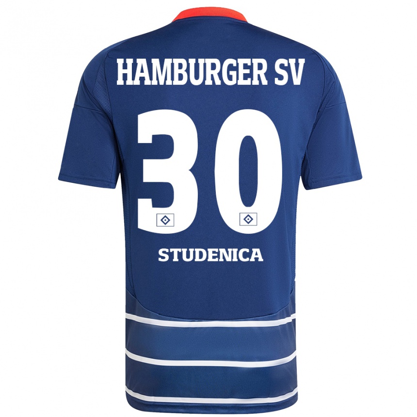 Kids Football Aron Studenica #30 Dark Blue Away Jersey 2024/25 T-Shirt Uk