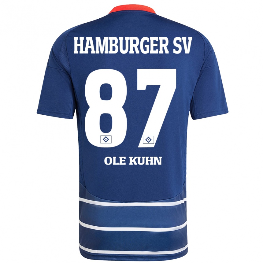 Kids Football Niklas Ole Kühn #87 Dark Blue Away Jersey 2024/25 T-Shirt Uk