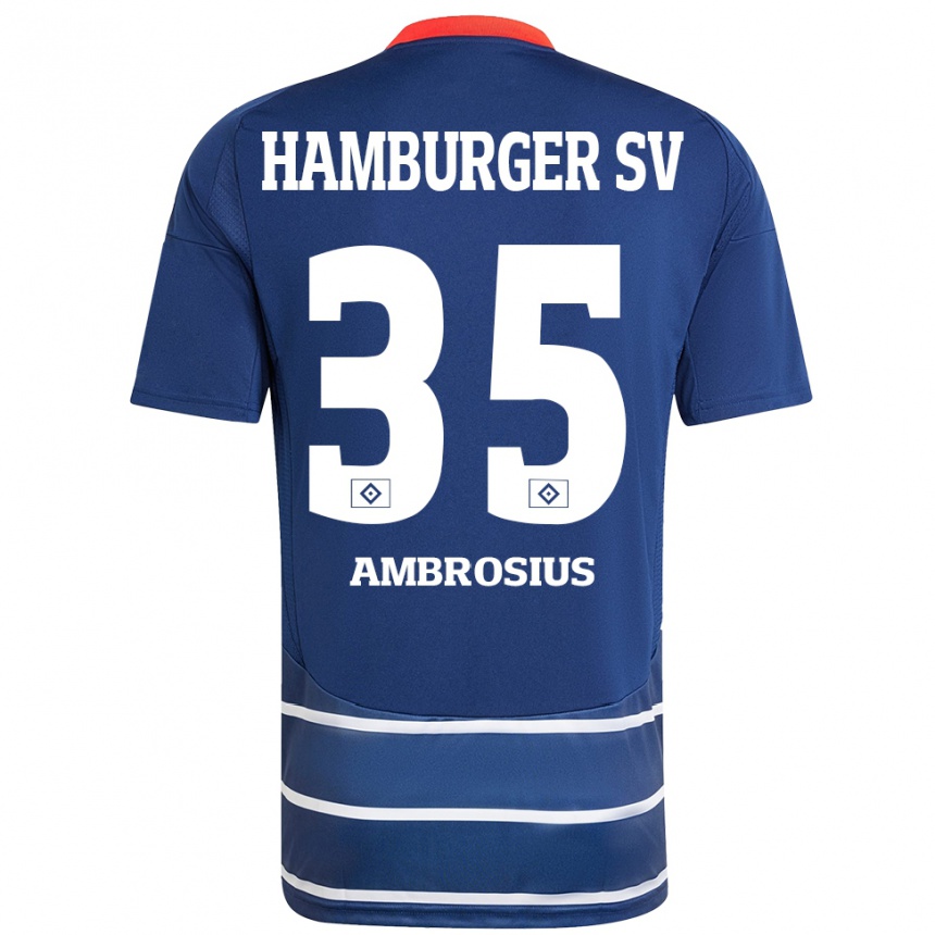 Kids Football Stephan Ambrosius #35 Dark Blue Away Jersey 2024/25 T-Shirt Uk