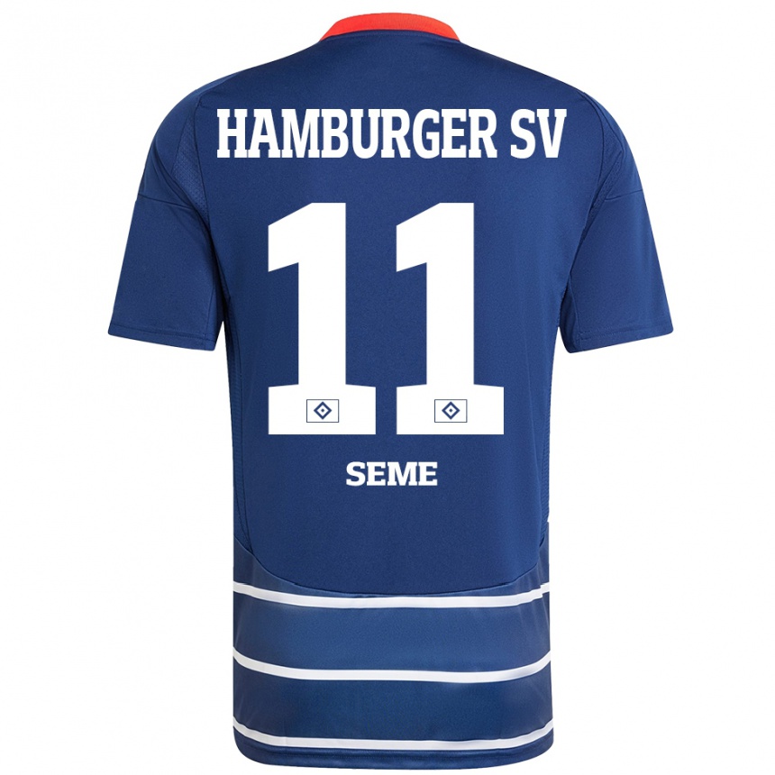 Kids Football Anna-Katharina Seme #11 Dark Blue Away Jersey 2024/25 T-Shirt Uk