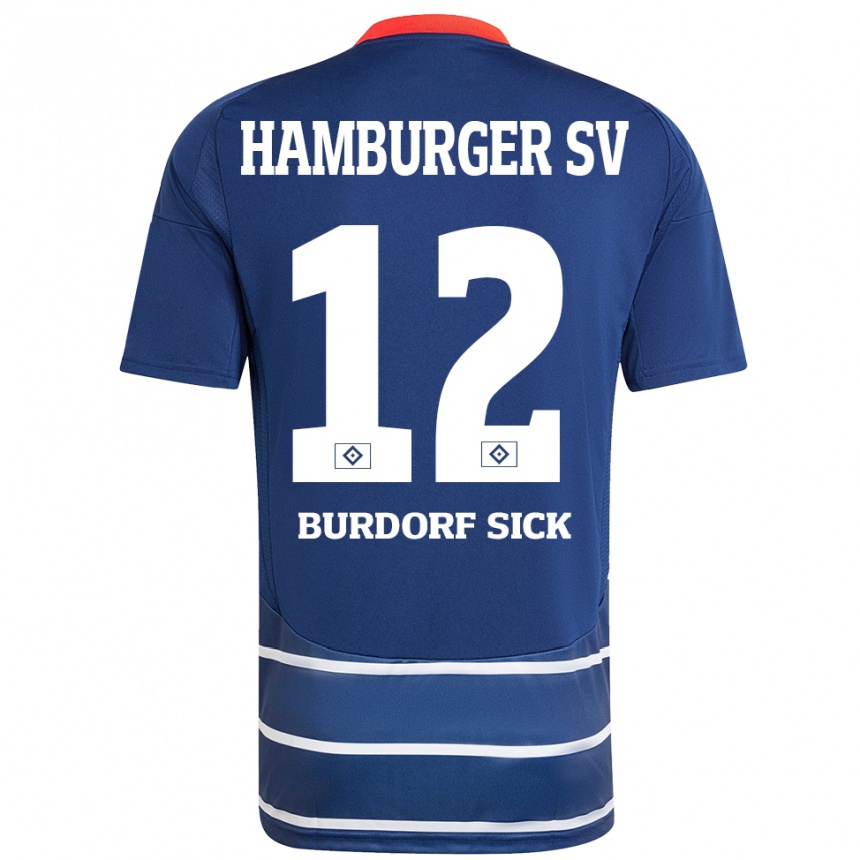 Kids Football Emma Burdorf-Sick #12 Dark Blue Away Jersey 2024/25 T-Shirt Uk