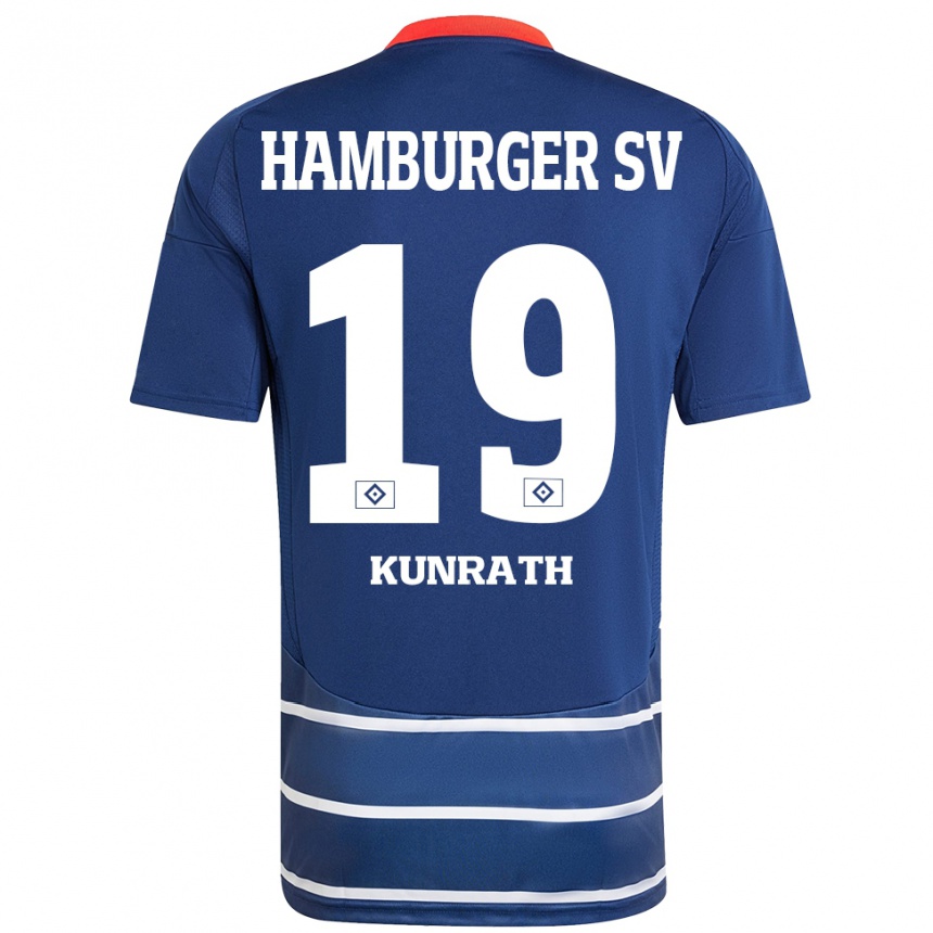 Kids Football Lina Kunrath #19 Dark Blue Away Jersey 2024/25 T-Shirt Uk