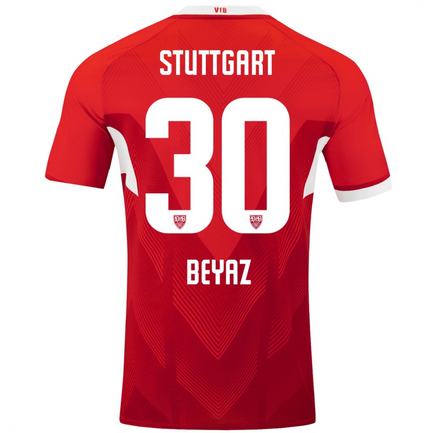 Kids Football Ömer Beyaz #30 Red White Away Jersey 2024/25 T-Shirt Uk