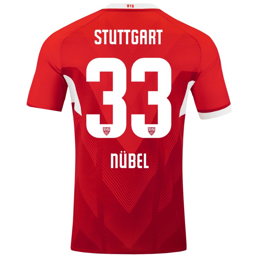 Kids Football Alexander Nübel #33 Red White Away Jersey 2024/25 T-Shirt Uk