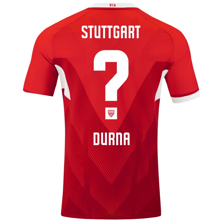 Kids Football Tuncay Durna #0 Red White Away Jersey 2024/25 T-Shirt Uk