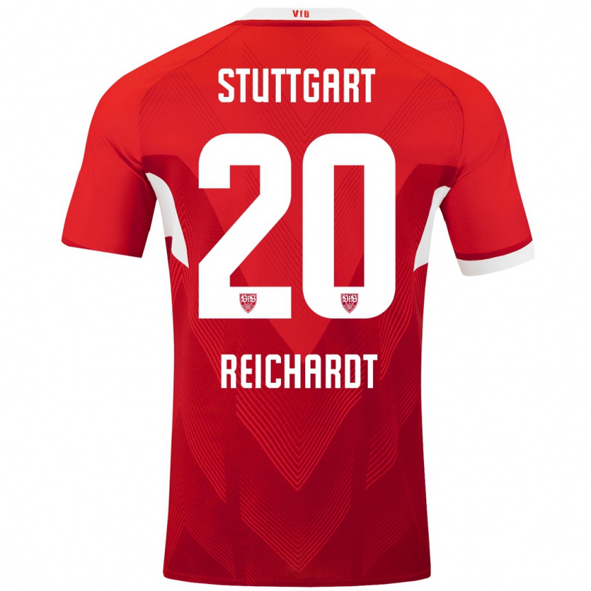 Kids Football Leon Reichardt #20 Red White Away Jersey 2024/25 T-Shirt Uk