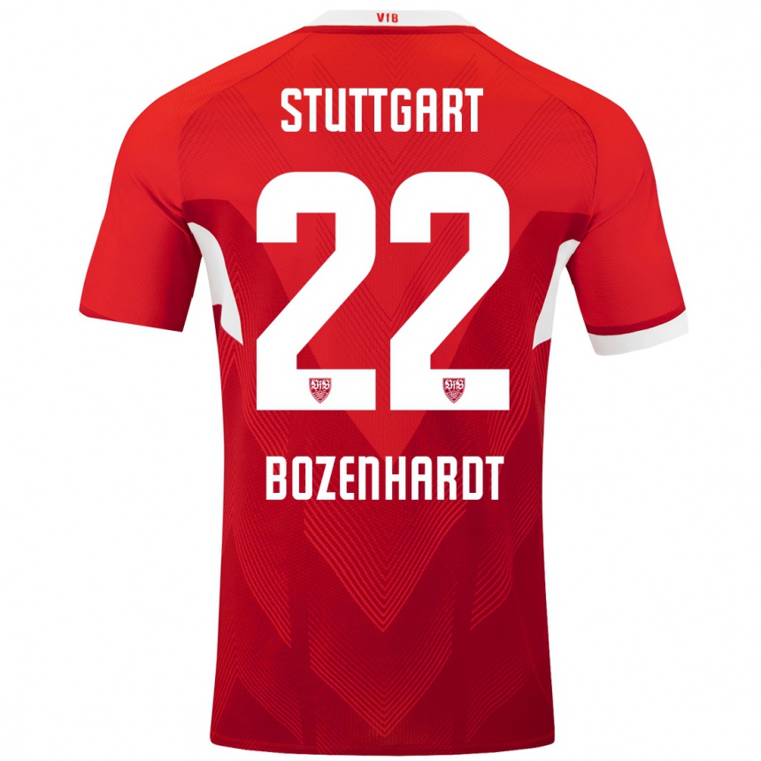 Kids Football Laura Bozenhardt #22 Red White Away Jersey 2024/25 T-Shirt Uk