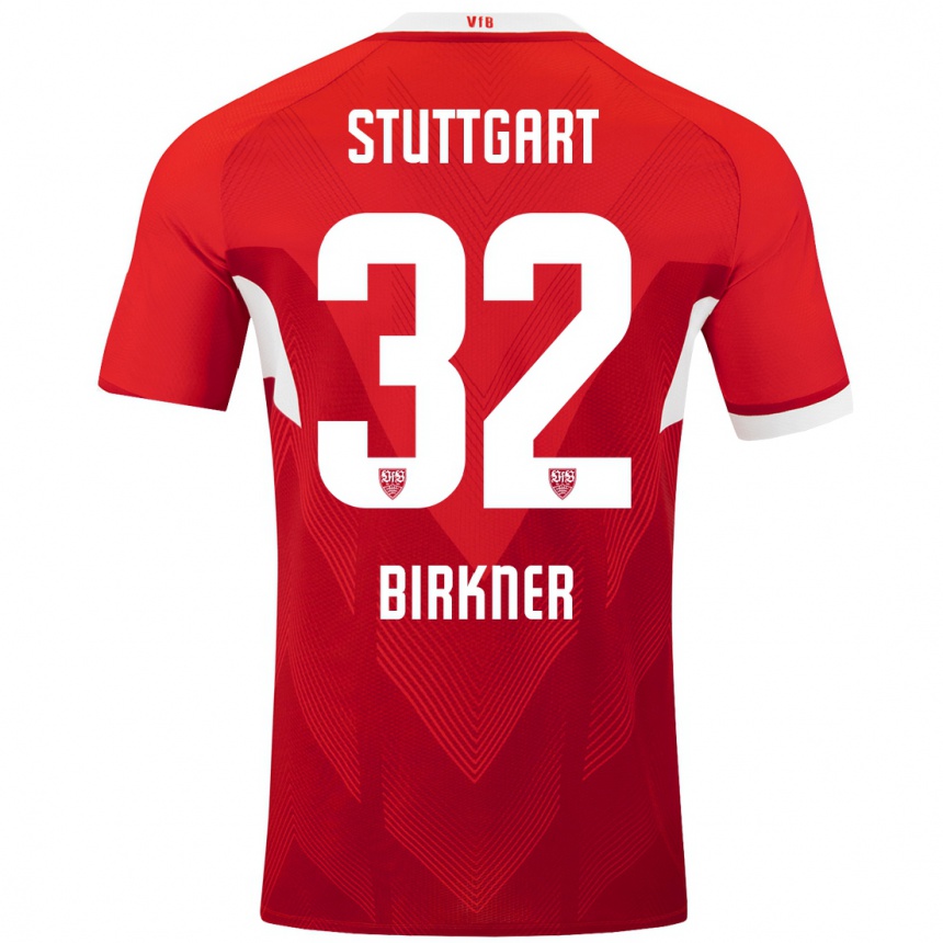 Kids Football Hanna Birkner #32 Red White Away Jersey 2024/25 T-Shirt Uk