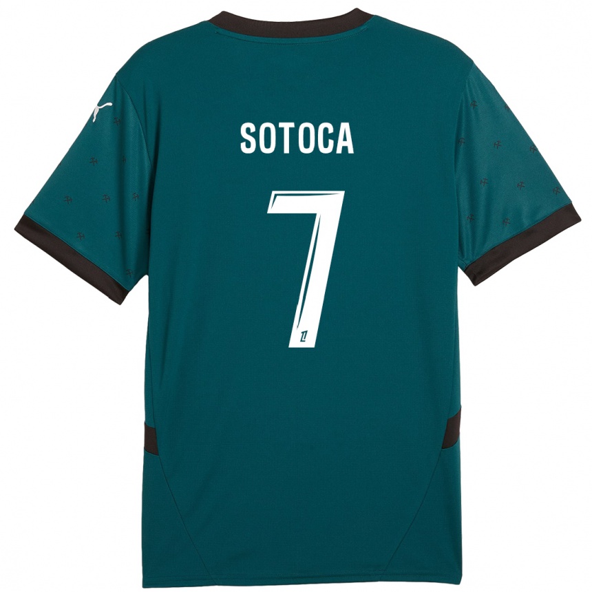 Kids Football Florian Sotoca #7 Dark Green Away Jersey 2024/25 T-Shirt Uk