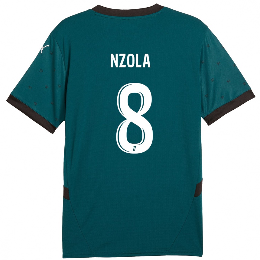 Kids Football M'bala Nzola #8 Dark Green Away Jersey 2024/25 T-Shirt Uk