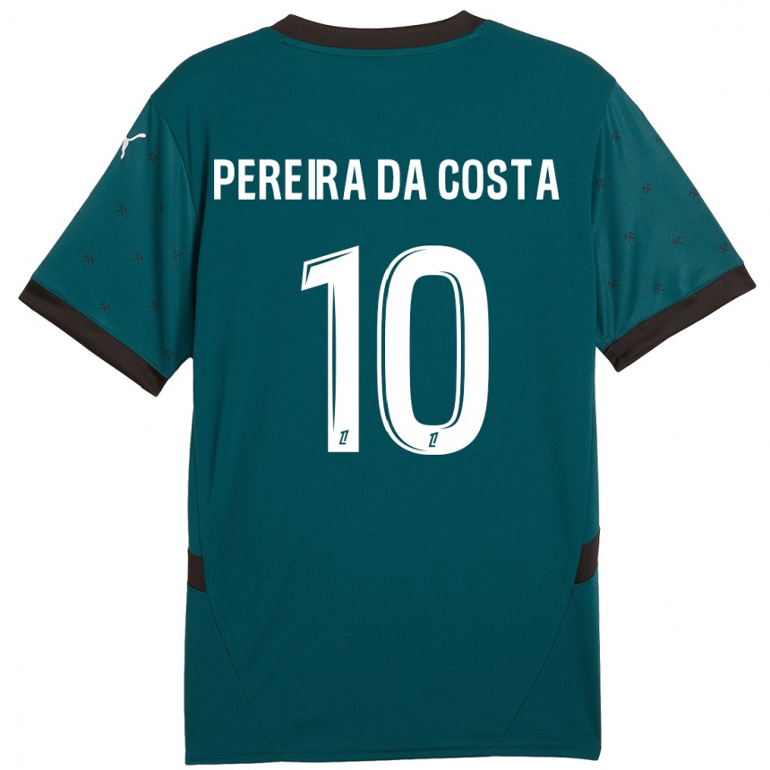 Kids Football David Pereira Da Costa #10 Dark Green Away Jersey 2024/25 T-Shirt Uk