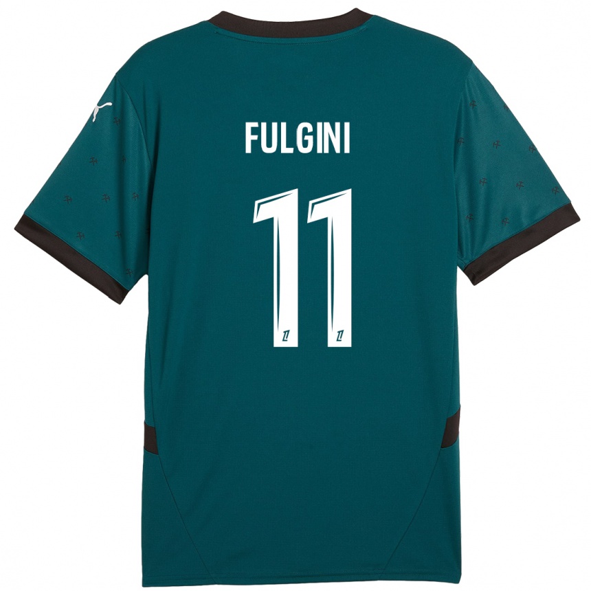 Kids Football Angelo Fulgini #11 Dark Green Away Jersey 2024/25 T-Shirt Uk