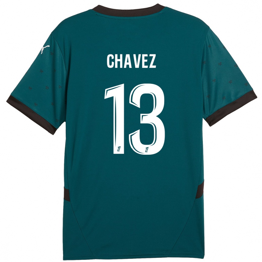 Kids Football Jhoanner Chávez #13 Dark Green Away Jersey 2024/25 T-Shirt Uk