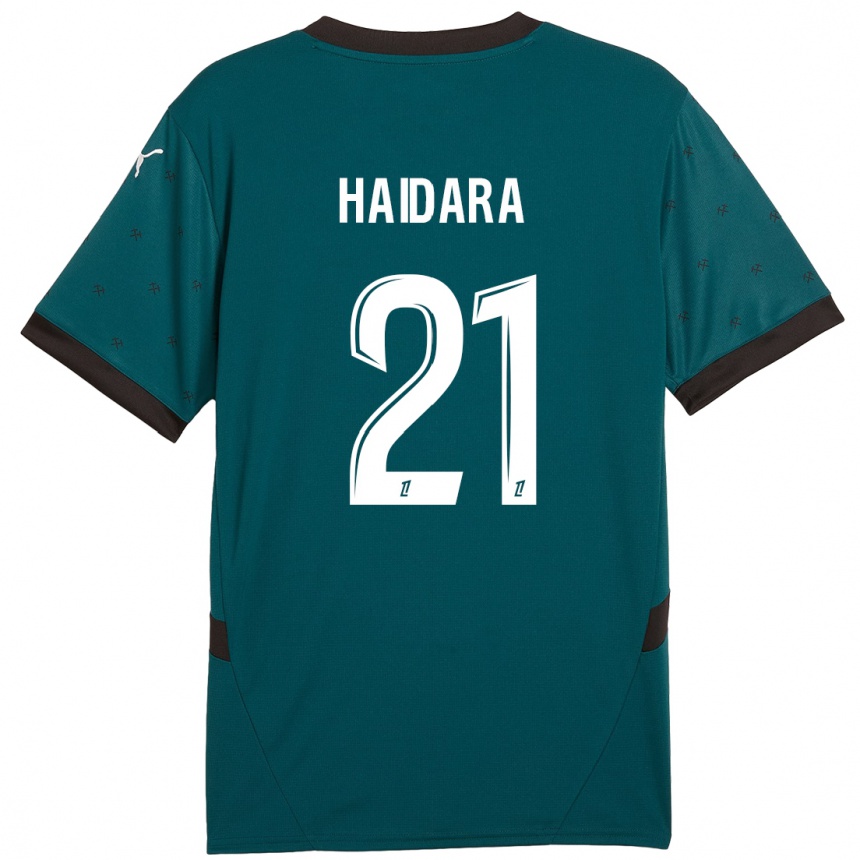 Kids Football Massadio Haidara #21 Dark Green Away Jersey 2024/25 T-Shirt Uk