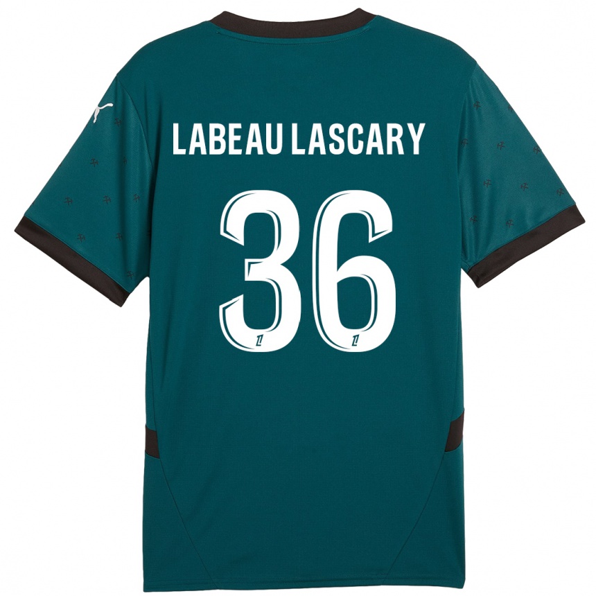 Kids Football Rémy Labeau Lascary #36 Dark Green Away Jersey 2024/25 T-Shirt Uk