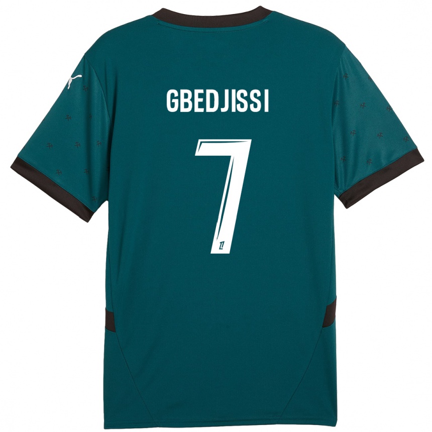 Kids Football Aude Gbedjissi #7 Dark Green Away Jersey 2024/25 T-Shirt Uk