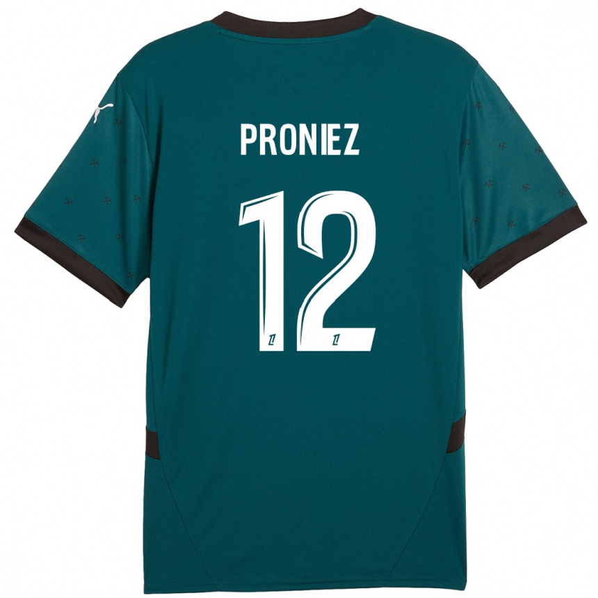 Kids Football Fany Proniez #12 Dark Green Away Jersey 2024/25 T-Shirt Uk