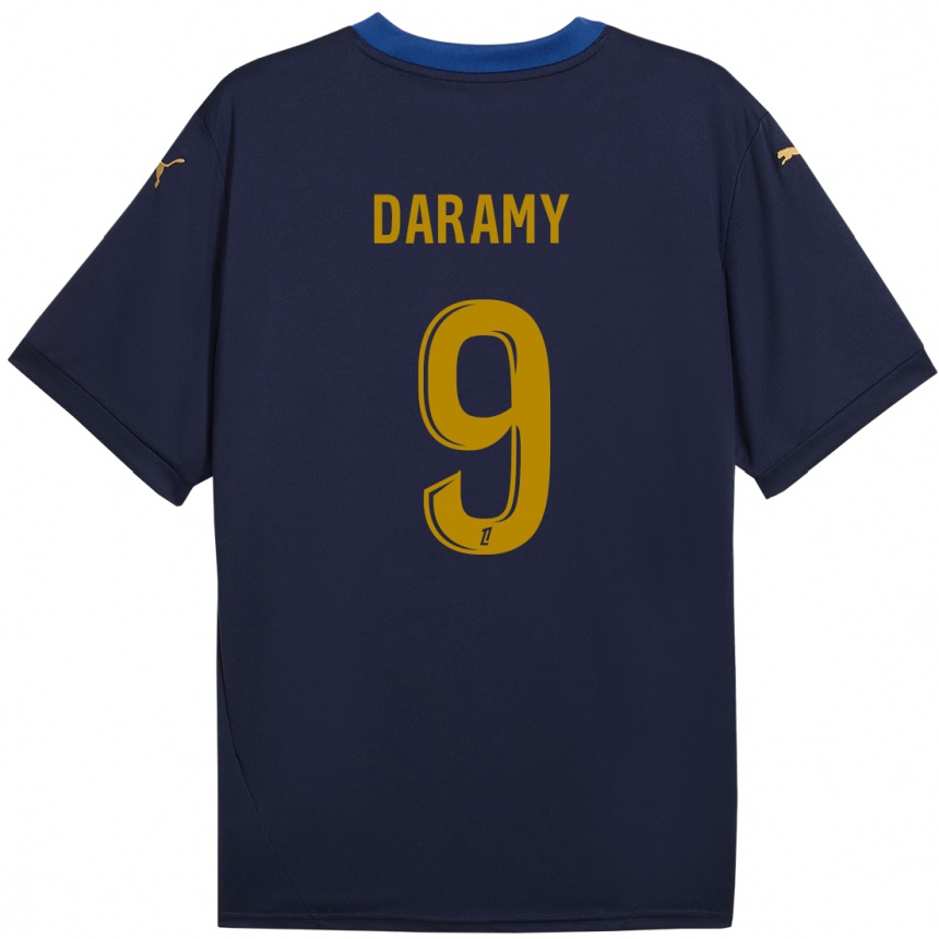 Kids Football Mohamed Daramy #9 Navy Gold Away Jersey 2024/25 T-Shirt Uk