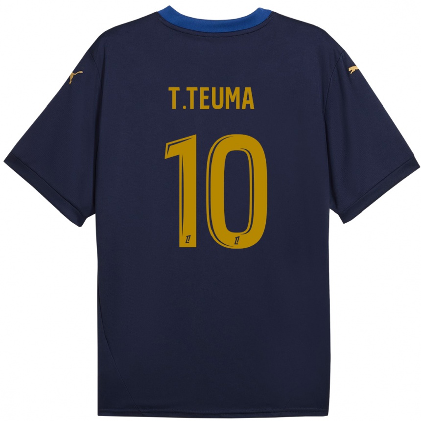 Kids Football Teddy Teuma #10 Navy Gold Away Jersey 2024/25 T-Shirt Uk